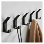 Fitags - pas de poinçonnage noir double serviette crochet salle de bain patère manteau chapeau crochet ... Fitags - pas de poinçonnage noir double serviette crochet salle de bain patère manteau chapeau crochet ...