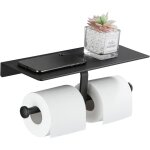 Porte - rouleau de papier toilette, pas de perçage nécessaire, avec porte - combiné, montage mural double, ... Porte - rouleau de papier toilette, pas de perçage nécessaire, avec porte - combiné, montage mural double, ...