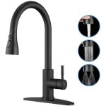 Robinet cuisine noir, mitigeur cuisine avec douchette extractible 3 modes de rglage, robinetterie evier ...