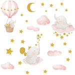 Fitags stickers muraux enfants autocollant mural bebe garcon fille chambre d�coration animaux �l�phant ...