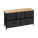 Five simply smart - commode basse 5 tiroirs 'tissa' 100cm gris fonc