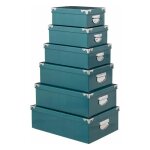 Five simply smart - set de 6 botes de rangement 'uni' 48cm bleu ptrole