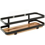 5five simply smart - etag�re de douche sans per�age en bois noir 25. 5x10x8 cm