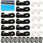 Fixation pour b�che solaire de piscine, 10 pi�ces kit de sangles de couverture solaire, enrouleur de ...