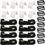 Fixation pour b�che solaire de piscine, 8 pi�ces kit de sangles de couverture solaire, enrouleur de couverture ...