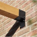 Fixation murale noire pour pergola - droite - poteaux 20 x 20 cm
