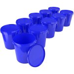 Fixedbyu - 10x seau avec couvercle seau à vide en plastique poignée 15, 9l alimentaire bleu clair Fixedbyu - 10x seau avec couvercle seau à vide en plastique poignée 15, 9l alimentaire bleu clair