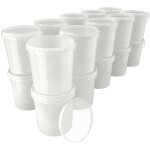 Fixedbyu - 20x seau avec couvercle seau  vide en plastique poigne 15, 9l alimentaire naturel