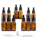 Flacon compte gouttes 30ml, ambr� flacon huile essentielle vide avec pipette verre, pour huile essentielle, ...