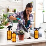 Flacons pulvrisateurs rutilisables en verre bronz (lot de 3) - pulvrisateur vide de 500 ml - pour ...