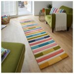 Flair rugs - tapis laine moderne rectangle courtes mches piano rose 60x230