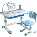 Flasidu - bureau enfant, hauteur r�glable, avec support de lecture inclinable et lampe de bureau led, ...