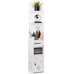 Meuble d'angle colonne de salle de bain, blanc, 20x19. 5x120cm