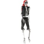 Flasidu - squelette simul d'halloween, dcoration de squelette de pirate de 165 cm, articulations mobiles, ...