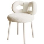 Flasidu - tabouret, chaise de chambre � coucher, chaise de salon, 37�37�67cm, tissu imitation laine doux ...