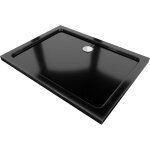 Flat receveur de douche rectangulaire slim 100 x 70 cm, noir, siphon chrome - 40707010 - mexen