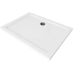 Mexen - flat receveur de douche rectangulaire slim 120 x 90 cm, blanc, siphon noir - 40109012b