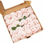 Fleurs artificielles, 25 pices, fausses roses en mousse de polystyrne avec tiges, adaptes  la dcoration ...