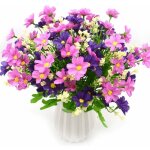 Fleurs artificielles 4 bouquet de bouquet de fleurs artificielles 28 têtes, mignon faux marguerite fleur ... Fleurs artificielles 4 bouquet de bouquet de fleurs artificielles 28 têtes, mignon faux marguerite fleur ...
