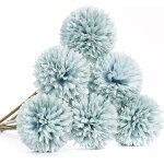 Fleurs artificielles, 6 pices fleurs en soie avec tiges, fausses fleurs bleues, fleurs artificielles ...
