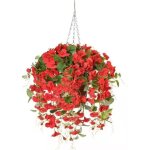 Fleurs artificielles avec paniers suspendus, fausses orchides et roses en soie, centres de table pour ...