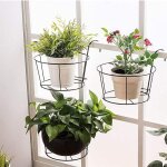 Fleurs ronds  suspendre en fer, 5 pices pot plante garde corps, support jardiniere balcon rond, mtal ...