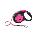 Flexi - laisse sangle trixie new neon - taille s - 5m - rose fluo