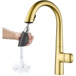 Flexible robinet cuisine or bross, mitigeur cuisine avec douchette, rotation  360, arc haut, 2 modes ...