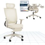 Flexispot chaise de bureau ergonomique avec repose - pieds, blanc
