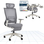 Flexispot chaise de bureau ergonomique avec repose - pieds, gris