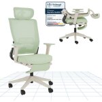 Flexispot chaise de bureau ergonomique avec repose - pieds, vert