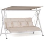 Flexiswing balancelle jardin 4 places ? dossier & auvent r�glables, 320 kg, cadre acier r�sistant, coussins ...