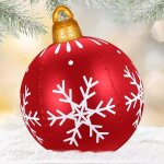 (flocon de neige) 23, 6 pouces boule de nol gonflable gante boule de nol gonflable en pvc boule de ...