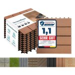 Floordirekt - dalles de terrasse lot de 11 pi�ces, royal marron clair 30 x 30 cm - 1 m�