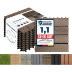 Floordirekt - dalles de terrasse lot de 11 pièces, royal marron foncé 30 x 30 cm - 1 m² Floordirekt - dalles de terrasse lot de 11 pièces, royal marron foncé 30 x 30 cm - 1 m²