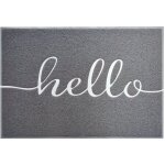 Tapis de porte paillasson spaghetti, hello - gris, 90 x 120 cm Tapis de porte paillasson spaghetti, hello - gris, 90 x 120 cm