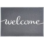 Tapis de porte paillasson spaghetti, welcome - gris, 90 x 120 cm Tapis de porte paillasson spaghetti, welcome - gris, 90 x 120 cm