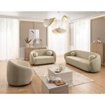 Lisa design - flore - fauteuil en tissu bouclette - taupe