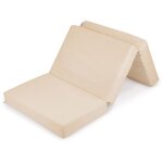 Flumi - matelas enfant pliable avec housse 120x60 pour lit de voyage - beige Flumi - matelas enfant pliable avec housse 120x60 pour lit de voyage - beige
