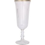 Flte  champagne plisse avec bord dor, 120 ml