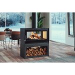 Fm calefaccion - po�le � bois ventil� double face - firematic ottawa - m 12. 6 kw foyer en vermiculite ...