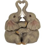 Fo66138 lot de 2 d�corations en forme de couple d'�l�phants gris 250 g