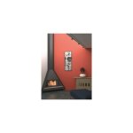 Chemine d'angle avec porte en verre et cadre anthracite, rebord en marbre travertin 10. 5 kw