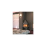 Chemine d'angle sur pieds avec chambre de combustion rfractaire 12 kw, sans porte