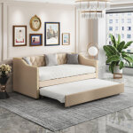 Foerpl - lit rembourr� canap� 90 x 200cm, lit multifonctionnel 2 en 1 avec lit gigogne, lit 90 x 200 ...