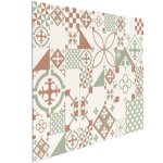 Fond de hotte adhésif en aluminium effet carreaux de ciment vert - 70x60 cm Fond de hotte adhésif en aluminium effet carreaux de ciment vert - 70x60 cm