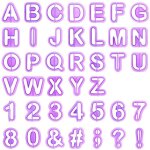 Fondant emporte - pi�ce set, ausstechform emporte - pi�ce 40 pi�ces fondant ausstechform lettres, signes ...