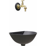 Fonderia bongiovanni - fontaine murale mod '600' avec robinetterie brillante pour la maison et le jardin ...