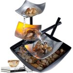 Fontaine de bureau d'int�rieur, cascade ornements d'eau courante, d�cor de table zen moderne en m�tal, ...