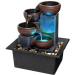 Fontaine  cascade de table zen pour mditation, fontaine d'eau de bureau avec lumire led et roches ...